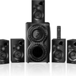 Home Theater Sound System 5.1 Surround Sound Systems – 1400 Watts Peak Power 12″ Subwoofer Strong Bass 5.1 Wired Home Audio Stereo Sound with Bluetooth HDMI ARC Optical Input for TV