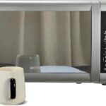 Emerson MW7601SL Countertop Microwave Oven with Sleek Mirrored Finish Glass Door, 700W, 10 Power Levels and 6 Pre-Programmed Settings with Child Safe Lock, 0.7. Cu. Ft., Silver