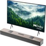 Hiwill 5.2.2ch Wooden Dolby Atmos Soundbar, All-in-one Sound Bar for Smart TV with Dual Built-in Subwoofer, Resonance Optimization Architecture, 400W Surround Sound System for TV Speaker, WoNoble A502
