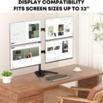 PUTORSEN Quad Monitor Stand, 4 Monitor Mount for 13 to 32 inch Screens, Holds up to 19.8lbs Each, Fully Adjustable, Black