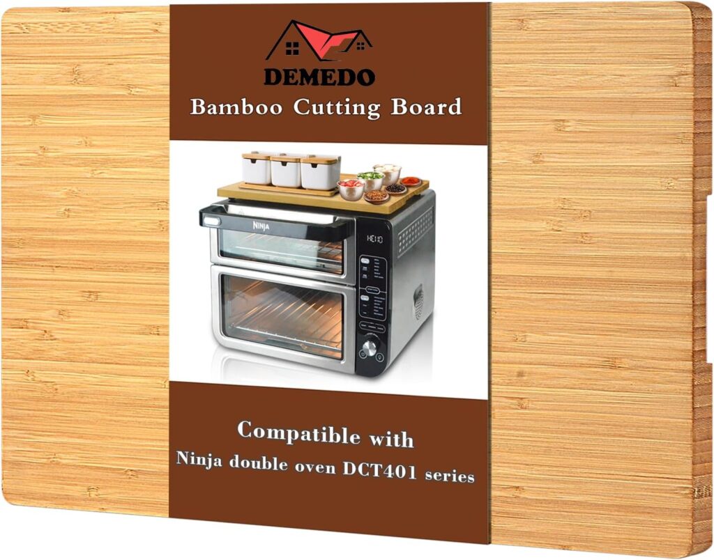 Bamboo Cutting Board Compatible with Ninja DCT401 DCT402 DCT451 Double Oven, Heat Resistant Cutting Board for Convection Toaster Oven, Air Fryer Accessories Compatible with Ninja Oven, Reclaim Space
