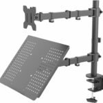 VIVO Black Fully Adjustable 13 to 32 inch Single Computer Monitor and Laptop Desk Mount Combo, Stand with Grommet Option, Fits up to 17 inch Laptops (STAND-V002C)
