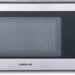 Farberware 0.7 Cu. Ft. Countertop Microwave Oven – 700 Watts Power, Auto Cook Settings, Defrost, Easy Clean and Child Safety Lock – Stainless and Black