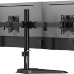Mount-It! Dual Monitor Stand for Desk, Free Standing Monitor Stands for 2 Screens up to 19.8lbs per Arm, Fully Adjustable Dual Monitor Mount with Tilt, Swivel, Rotation with VESA 75×75 and 100×100
