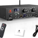 Vangoa Home Audio Amplifier Stereo Receivers with Wireless 800 Max Power 5.1 Channel Power Amplifier Stereo System with USB, SD, FM, 2 Mic, RCA, 3-Band EQ, Speaker Selector for Studio, Home Theater