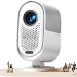 [AI Auto Focus/Dolby Audio] Projector with WiFi6 and 2-Way Bluetooth, 20W Speakers, 1080P Home Theater Movie Proyector, Fully Sealed Projector w/ HDMI ARC, iWIMIUS for Indoor&Outdoor (White, Standard)