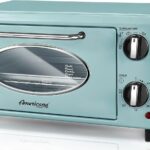 Elite Gourmet by Maximatic Americana Collection ETO147M Diner 50’s Retro Countertop Toaster oven, Bake, Toast, Fits 8” Pizza, Temperature Control & Adjustable 60-Minute Timer 1000W, 2 Slice, Mint
