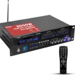 Pyle Bluetooth Hybrid Home Amplifier – 6-Channel 2000W Home Audio Rack Mount Stereo Power Amplifier Receiver w/ Radio, USB/AUX/RCA/Mic, Optical/Coaxial, AC-3, DVD Inputs, Dual 10 Band EQ – PT6060CHAE