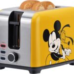Disney Mickey & Pluto 2-Slice Toaster by Select Brands – Fast Toaster with Wide Slots, Toast Lift & Crumb Tray – Kitchen Essential for Sandwich Bread, Breakfast & Bagels