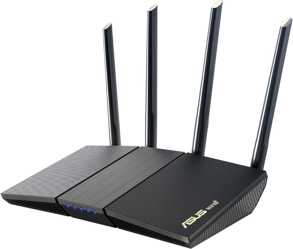 ASUS RT-AX1800S Dual Band WiFi 6 Extendable Router, Subscription-Free Network Security, Parental Control, Built-in VPN, AiMesh Compatible, Gaming & Streaming, Smart Home