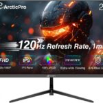 ArcticPro 24 inch Monitor 120Hz, FHD 1080p, Computer Monitor, IPS, 99% sRGB, Adaptive Sync, 1ms Response Time, 3-Sided Frameless, Ultra Slim, VESA Mountable, Anti-Blue Light Design, HDMI & VGA Ports
