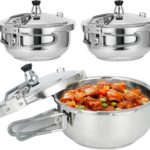 Portable Camping Pressure Cooker, 1.8 Qt Capacity, 304 Stainless Steel, Foldable Handle, Silver (1.8QT)