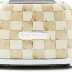 MACKENZIE-CHILDS 2-Slice Toaster, Decorative Toaster for Kitchen, Brown-and-White Mocha Check