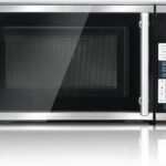 SMETA Compact Microwave Oven 700 Watts, 0.7 cu ft Countertop Microwave Ovens 10 Power Levels with Turntable Push-Button for Kitchen, Dorm, Apartment, Office, Black