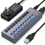 ACASIS Powered USB Hub,10 Ports USB 3.1 Hub with 10Gbps Data Speed, Individual On/Off Switches, 12V4A 48W Power Adapter, USB Hub 3.1 Powered for MacBook, Mac Pro/Mini, Surface Pro Laptop/PC