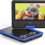 Yoton 9.5″ Portable DVD Player for Kids and Car, 7.5″ Swivel HD Screen with 4-6 Hours Built-in Battery, Support Sync Screen to TV, Support SD Card/USB/Multiple Disc Formats- Blue
