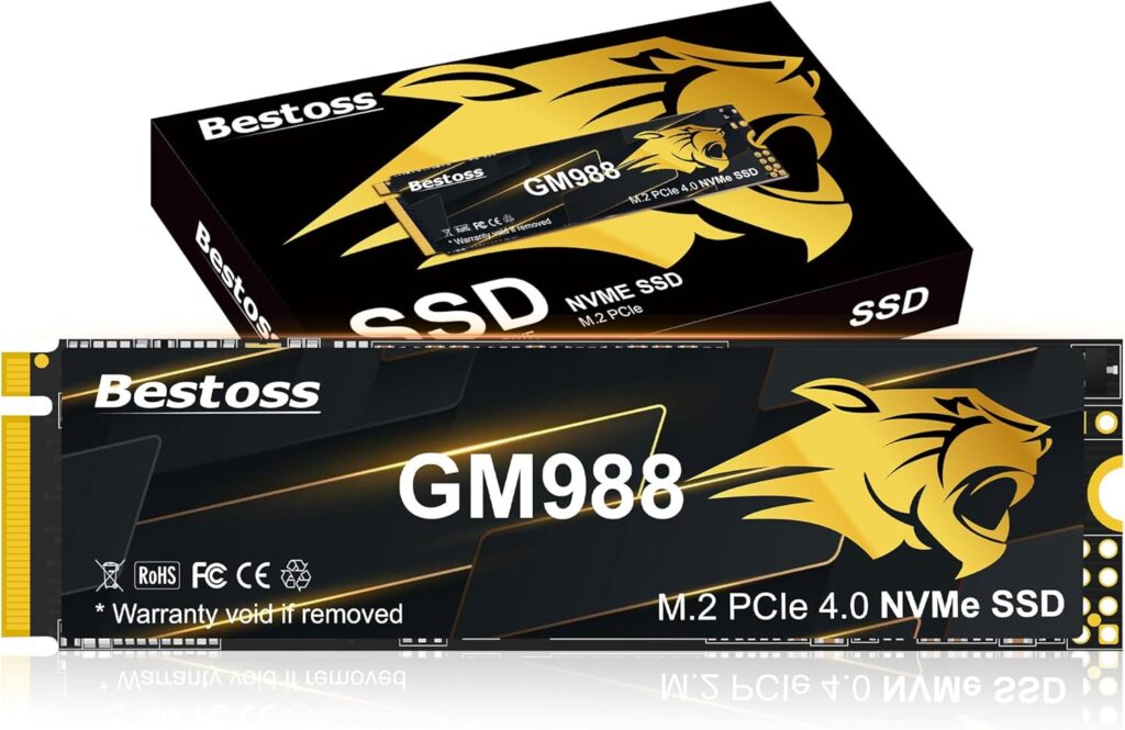 M.2 2280 NVMe SSD 1TB PCIe Gen 4, Up to 7300MB/s, SLC Cache & HMB, PS5/PC/Laptop Upgrade, Tailored for Gamers, Video Editors, High-End Creators, and AI Developers Demanding Blazing-Fast Speed GM988