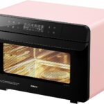 ROABM 13-in-1 Toaster Oven Air Fryer Combo R-BOX Pink, 23QT Countertop Convection Steam Oven, Rapid Steam, Bake, Air Fry, Broil, Dehydrate, Defrost, Ferment, Steam Self-Clean, Touchscreen Control