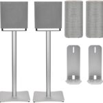 Premium Aluminum Floor Stand for Sony HT-A9M2/HT-A9/SA-RRS5,Universal Fit for Dolby Atmos Speakers, Heavy-Duty Anti-Vibration Design, Cable Management System