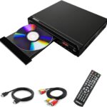 WISCENT Compact DVD Player for TV, Multi-Region Free, with HDMI/RCA/USB/MIC,Full HD Picture Quality,Anti-Skip,No Picture Freeze Perfect for Family Movies(not Blu-ray Player)