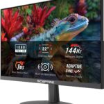 Sceptre New 22-inch Prime Monitor up to 144Hz HDMI DisplayPort Build-in Speakers, Machine Black 2026 (FW144 Series)