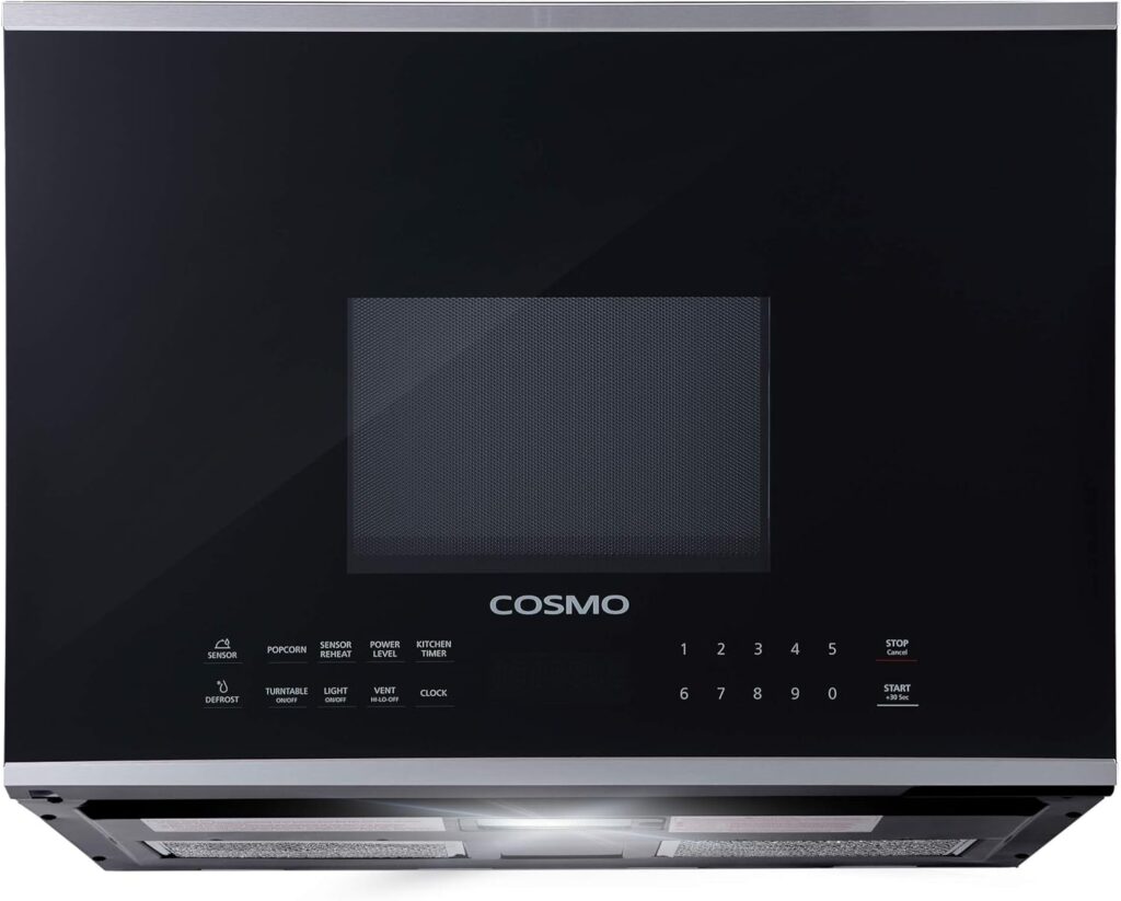 COSMO COS-2413ORM1SS 24 in. Stellar Collection 1.34 cu. ft. Over the Range Microwave in Stainless Steel with Vent Fan
