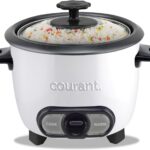 Courant Rice Cooker 6-Cup (Cooked), Removable Non-Stick Bowl, One Touch Rice Cooker, White