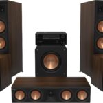 Klipsch Reference Premiere RP-8060FA II 5.1.2 Home Theater System with 8” Cerametallic Woofers in Walnut with Onkyo TX-NR6100 7.2 Channel THX Certified Network AV Receiver