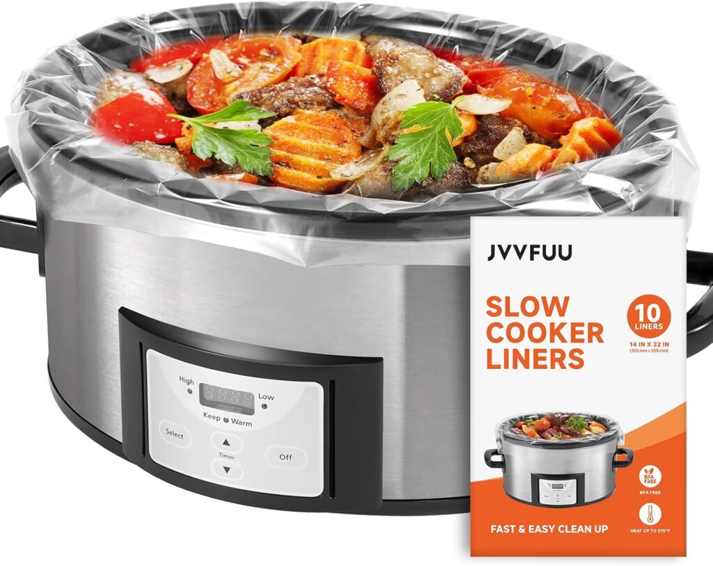 Slow Cooker Liners 6-10 Quart, Cooking Bags Extra Large Size 14″x 22″, Slow Cooker Bags Disposable Oval Large For Crock Pot, 10 Liners