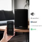 RIVA Upgraded Arena Wi-Fi Bluetooth Hi-Fi Speaker, 6 Drivers, 50W, Multiroom Music System, Supports Airplay 2, Chromecast, Spotify, Tidal and More Streaming (Black)