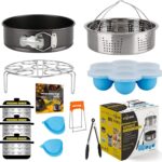 Accessories-Set-for-Insta-Pot, Accessory Compatible with Instant Pot 6 Qt 8 Quart, with Steamer Basket Cheesecake Pan Egg Steam Trivet Silicone Mold Mitts Tong