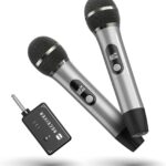 Wireless Microphones, Wireless Microphone with One-to-One Chip Connection, 40H Duration, 200 FT Distance Receiving, Semi-Metallic tube Microphone for Singing, Video Recording, YouTube, Home Party