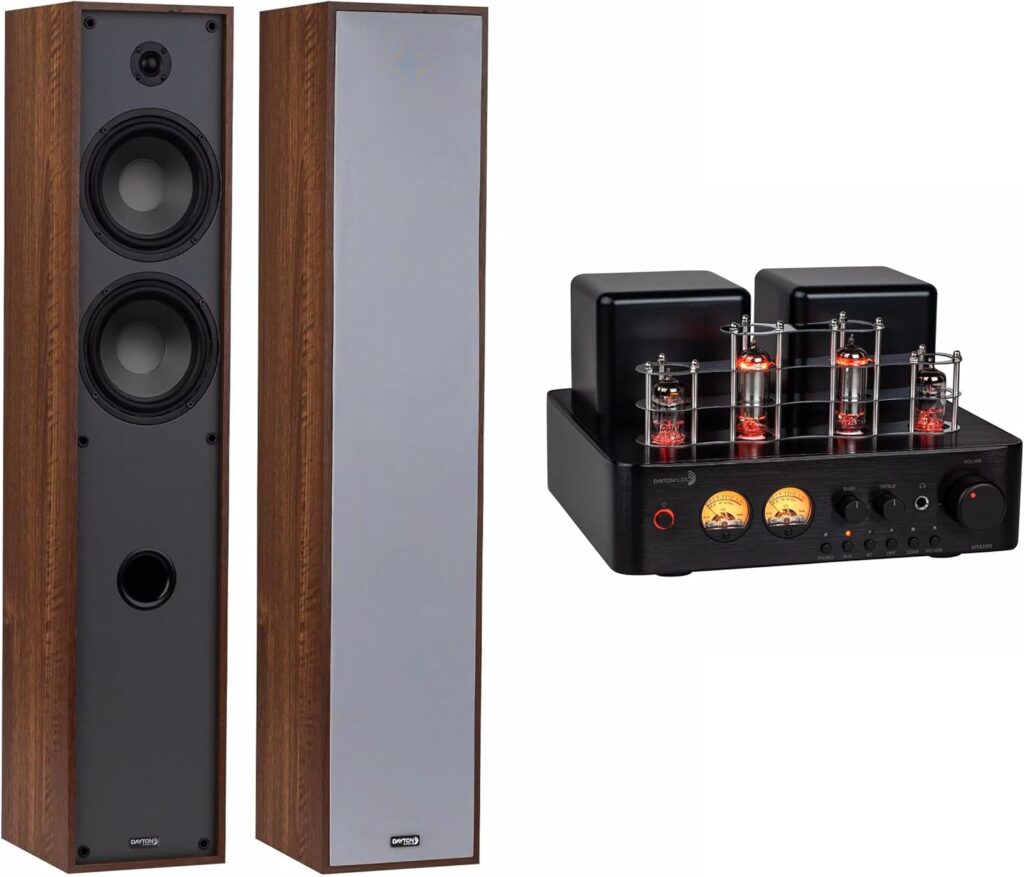Dayton Audio Floor Standing Stereo System – Wood