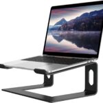 ALASHI Laptop Stand for Desk, Aluminum Computer Riser, Ergonomic Notebook Holder, Detachable Metal Laptops Elevator, PC Cooling Mount Support 10 to 15.6 Inches Notebook, Black