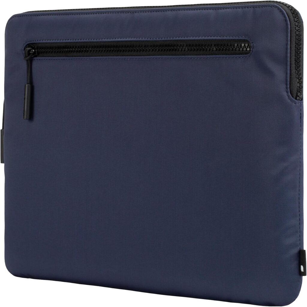 Incase Compact Laptop Sleeve with Flight Nylon – 16 Inch MacBook Pro and Laptop Case – Slim Computer Sleeve with Faux Fur Lining, Front Accessory Pocket with Zipper – Flight Navy