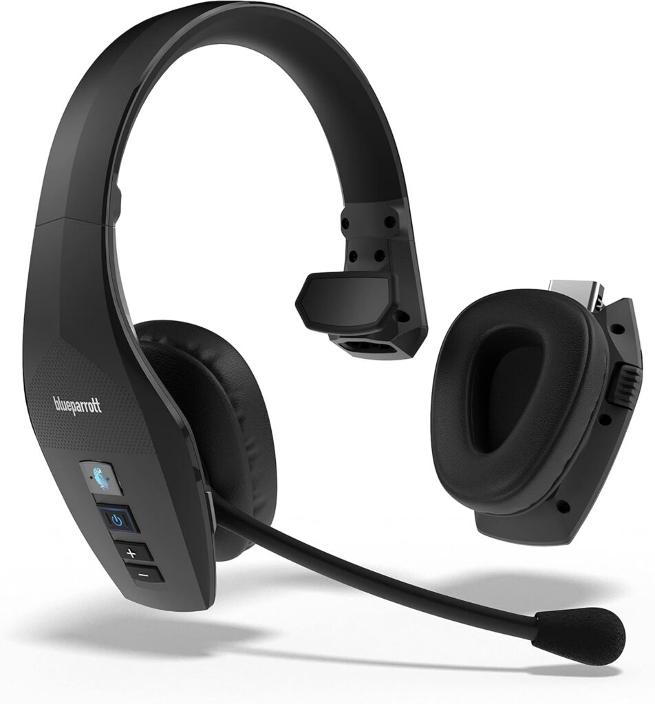 BlueParrott S650-XT Noise Cancelling Bluetooth Headset – 2-in-1 Convertible Stereo to Mono Wireless Headset with Noise Cancellation, Extended Range and IP54-Rated Protection, Black (Renewed)