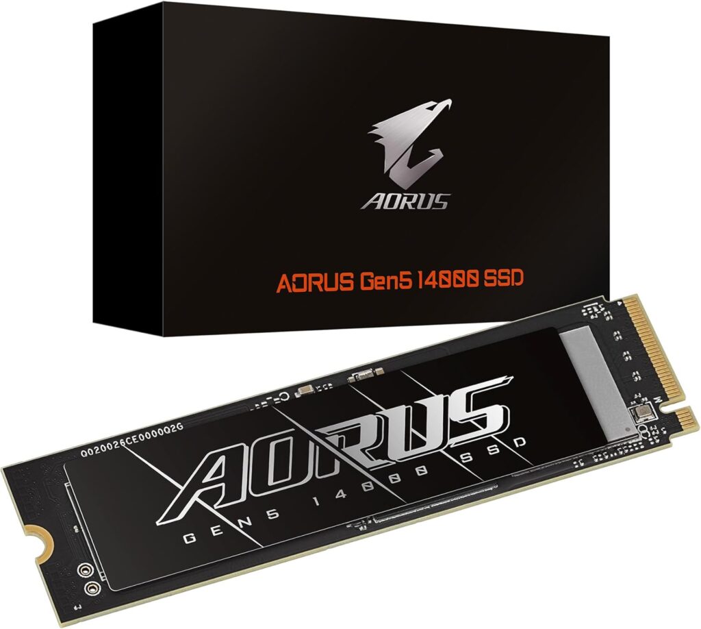 GIGABYTE AORUS Gen5 14000 SSD 1TB PCIe 5.0 NVMe M.2 Internal Solid State Hard Drive with Read Speed Up to 13600MB/s, Write Speed Up to 10200MB/s, AG514K1TB