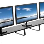 VIVO 55 inch Extra Long Monitor Stand, Wood & Steel Desktop Riser, Multi Screen, TV, Keyboard, Laptop, Ergonomic Desk and Tabletop Organizer, Black, STAND-V000D5