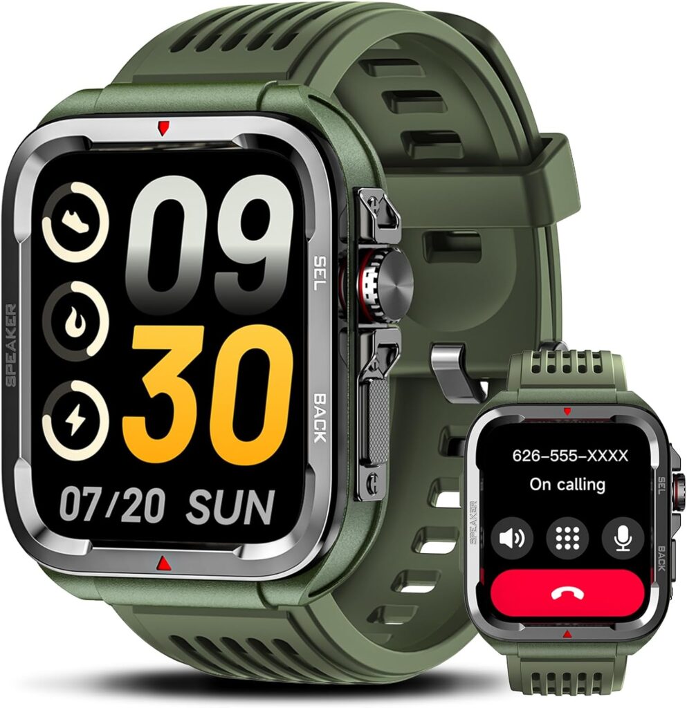 Smart Watch for Men Women (Answer/Make Call), 2025 New 1.8″ HD SmartWatch, Fitness Watch with 120+ Sport Modes, IP68 Waterproof, Pedometer, Heart Rate/Sleep Monitor, Activity Tracker for Android iOS