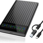 2.5” 750GB Portable External Hard Drive with LCD Display HD Screen USB3.1/3.2 Type C HDD Storage for PC, Desktop, Laptop, Mac OS, Xbox One, PS4, PS5