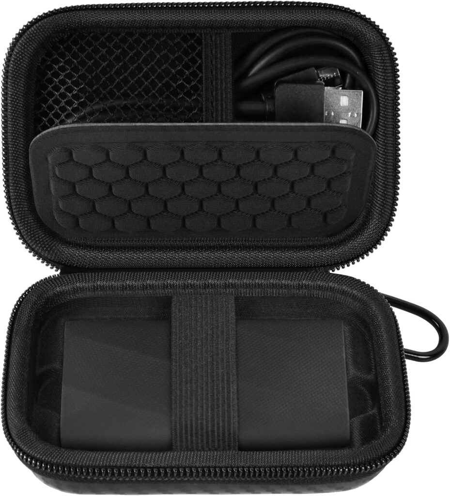 Carrying for Samsung T9/ T7/ T7 Shield Portable SSD 4TB 2TB 1TB, USB External Solid State Hard Drive Storage Travel Carrying Holder Fits for USB Cable (Full-Black)-Box Only