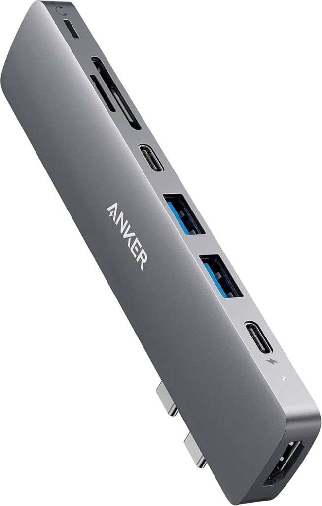 Anker USB-C Hub for MacBook, 8-in-2 Adapter Compatible with Thunderbolt 3 USB-C Port, 4K HDMI, USB-A&C 3.0 Data Ports, SD Card, Lightning Audio