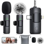 3-in-1 Mini Microphone for iPhone: Wireless Lavalier Microphones for iOS/Android/Camera – Noise Reduction Lapel Mic for​​Live Stream – HiDefSound for Video Mavericks