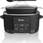 Ninja® 12-in-1 PossibleCooker™ PLUS | 8.5-qt – Sous Vide & Proof Multi-Cooker | Slow Cooker, Dutch Oven & More | Glass Lid & Integrated Spoon | Nonstick | Oven Safe Pot to 500°F | Black | MC1010