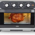 Dash Chef Series 7 in 1 Convection Toaster Oven Cooker, Rotisserie + Electric Air Fryer with Non-stick Fry Basket, Baking Pan & Rack, Skewers, Drip Tray & Recipe Book, 23L, Graphite