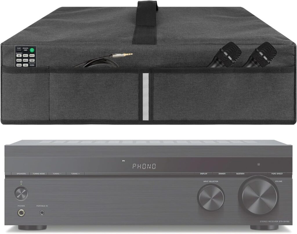 Record Player Dust Cover, Stereo Receiver Dust Cover Compatible with Yamaha R-S202BL,R-S500BL,R-N301BL,RX-V681BL Stereo Receiver,Sony STR-DH540,STR-DH590,STR-DH100,STR-DH190 Stereo Receiver