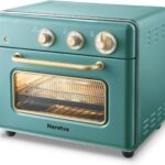 Neretva [21 QT& 6-in-1] Toaster Oven & Air Fryer, Compact Toaster Ovens Countertop with 5 Slices 1500W Rapid Heat Air Fryer Toaster Oven Combo Stainless Steel for Bake/Toast/Broil/Air Fryer/Defrost