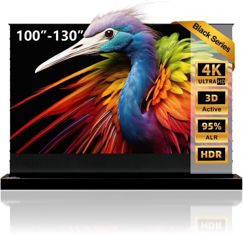 NothingProjector Projector Screen ALR, 110 inch, Ambient Light Rejecting, 4K UHD, Motorized Floor Rising Electric with Remote, Ground Up for Ultra Short Throw Projectors, No Installation NothPJ