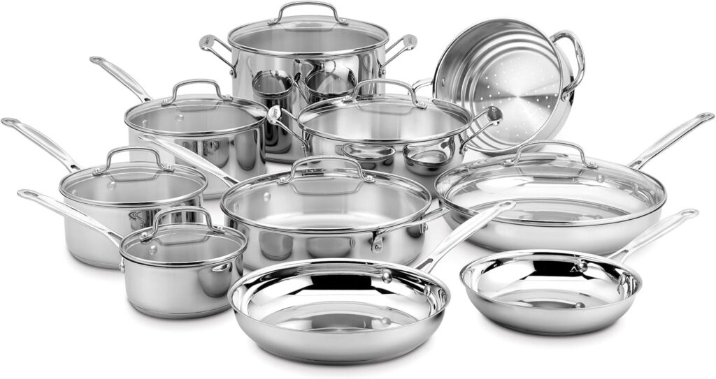 Cuisinart 17-Piece Cookware Set, Chef’s Classic Steel Collection 77-17N