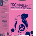 Nutramax Proviable Probiotics for Dogs and Cats, Daily Digestive Health Supplement with Multiple Strains of Bacteria, Cat and Dog Probiotics Plus Prebiotics, 80 Capsules